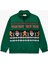 Şardonlu Uzun Kollu Yılbaşı Temalı Yarım Fermuarlı Dik Yaka Baskılı Sweatshirt 1