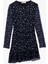 Slim Fit Asimetrik Kesim Uzun Kollu Bisiklet Yaka Çiçekli Elbise 1
