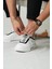 Drew Model Hakiki Deri El Yapımı Erkek Beyaz Siyah Rugan Sneakers Ayakkabı 7