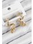 Pirinç Zirkon Taşlı Kıvrımlı Model Gold Renk Kadın Küpe - TJ-BKP11112 1