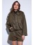 Haki Süet Görünümlü Bomber Kadın Mont 3