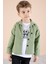 Yeşil Bisiklet Yaka Tişörtlü Keten Erkek Çocuk Gömlek 20073 1