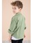 Yeşil Bisiklet Yaka Tişörtlü Keten Erkek Çocuk Gömlek 20073 5
