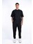 Erkek Kısa Kollu Siyah Renkli , Minimal Baskılı Modelli, Pamuklu Regular Kalıp T-Shirt 4