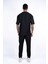 Erkek Kısa Kollu Siyah Renkli , Minimal Baskılı Modelli, Pamuklu Regular Kalıp T-Shirt 6