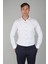 Erkek Uzun Kollu Regular Fit Haki Dikişli Beyaz Gömlek GMOKS252137_D01 1