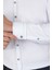 Erkek Uzun Kollu Regular Fit Haki Dikişli Beyaz Gömlek GMOKS252137_D01 4