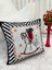 Açık Gri Renk At Desenli Kırlent Kılıfı 45X45 4