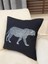 Siyah Renk Leopar Desenli Dokuma Kumaş Kırlent Kılıfı 45X45 1