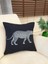 Siyah Renk Leopar Desenli Dokuma Kumaş Kırlent Kılıfı 45X45 2
