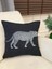 Siyah Renk Leopar Desenli Dokuma Kumaş Kırlent Kılıfı 45X45 3