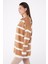Çizgili Triko Tunik Vizon - 27741-VIZON 3