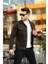 Erkek Trend Polo Yaka Slim Fit Denim Jeans Kestane Kot Ceket 2