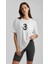 Meditasyon Yapan Kirpi Baskılı Oversize Pamuklu Beyaz T-Shirt 1