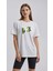 Sarılan Avokadolar Tasarım Baskılı Oversize Pamuklu Beyaz Kadın T-Shirt 1