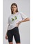 Sarılan Avokadolar Tasarım Baskılı Oversize Pamuklu Beyaz Kadın T-Shirt 2