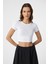 Beyaz Basic Crop Kadın Top 1