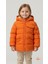 Kız Çocuk Kışlık Şişme Mont – Kürklü Kapüşonlu, Fermuarlı, Cepli Kalın Rahat Şık Mont Turuncu 5