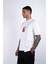Erkek Asimetrik Kesim Kısa Kollu Poplin Garni Detaylı Baskılı Pis Dikişli Siyah Regular Fit T-Shirt 2