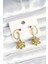 Pirinç Gold Renk Zirkon Taşlı Çiçek Model Kadın Küpe - TJ-BKP11249 1