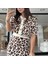 Leopar Desenli Triko Takım – Kadın Crop Hırka & Mini Etek Ikili Set 1