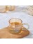 Retro Amber Boncuk Kulplu Cam Bardak 300 ml 1