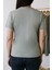 Unisex Haki Bisiklet Yaka Baskılı Tişört 4