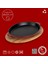 Döküm Oval Fajita Tabağı Döküm Demir Yekpare Çift Kulplu Kayın Servis Ahşabı Ölçü 18X24CM.-BORDO 4