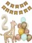 Krem Rakamlı Zürafa Folyolu Balon Set 1