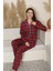 Kadın Pijama Takımı-Ekose Desenli - Pat Yakalı-Düğmeli 12284 5