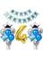 Gümüş Mavi Doğum Günü Balon Set 1
