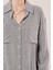 Yarasa Kol Çizgili Cep Detaylı Gri Gömlek 7