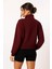 Fermuarlı Kamyoner Yaka Bordo Kadın Sweatshirt 25K0166K1 3