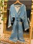 Müslin Kimono %100 Pamuklu Göz Desenli Jakarlı Bornoz Kaftan Sabahlık 2