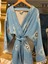 Müslin Kimono %100 Pamuklu Göz Desenli Jakarlı Bornoz Kaftan Sabahlık 6