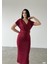 Viola Inci Detay Elbise Bordo 582167 2