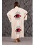 Müslin Kimono %100 Pamuklu Yin Yang Göz Baskılı Desenli Bornoz Kaftan Sabahlık 1