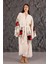 Müslin Kimono %100 Pamuklu Yin Yang Göz Baskılı Desenli Bornoz Kaftan Sabahlık 2