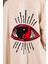 Müslin Kimono %100 Pamuklu Yin Yang Göz Baskılı Desenli Bornoz Kaftan Sabahlık 3