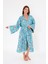 Müslin Kimono %100 Pamuklu Balık Desenli Jakarlı Bornoz Kaftan Sabahlık 1