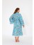 Müslin Kimono %100 Pamuklu Balık Desenli Jakarlı Bornoz Kaftan Sabahlık 2