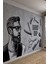 Retro Barber Shop Gri Tekstil Duvar Kağıdı 2