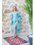 Müslin Kimono %100 Pamuklu Göz Baskılı Desenli Bornoz Kaftan Sabahlık 5