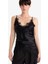Regular Fit V Yaka Dantel Detaylı Saten İnce Askılı Bluz G2992AX25AU 3