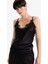 Regular Fit V Yaka Dantel Detaylı Saten İnce Askılı Bluz G2992AX25AU 4