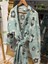 Müslin Kimono %100 Pamuklu Çiçek Desenli Jakarlı Bornoz Kaftan Sabahlık 3