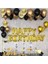Happy Bırthday Gold Folyo Harf Balon Gold Krom Balon Pastel Siyah Balon Şeffaf Konfetili Balon Set 1