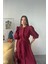 Tencel Karpuz Kol Elbise - Bordo 4