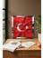 Gümüş Çerçeveli Türk Bayrağı Temalı Dekoratif Mdf Duvar Saati 1