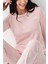 9085 Kadın Bisiklet Yaka Uzun Kollu Pijama Takımı-Pembe 3